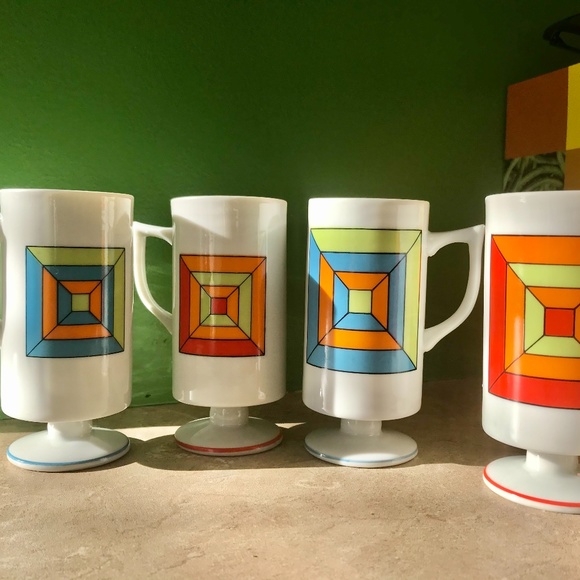 Vintage - Set of 4 small cups on foot - Retro - Picture 2 of 5